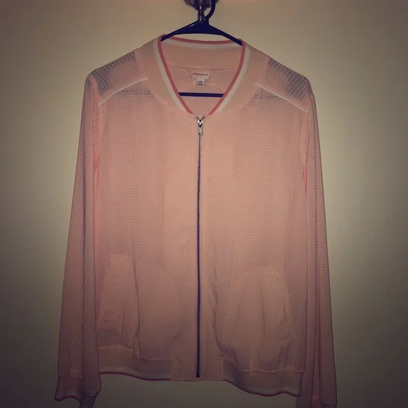 Merona Lightweight Pink Track Fall Jacket - Picture 1 of 2